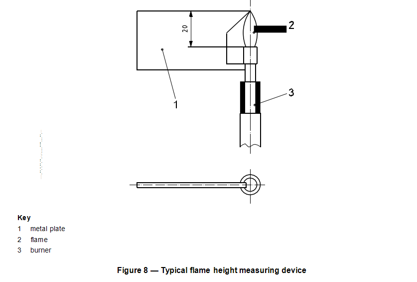 ISO11925-2-2010標(biāo)準(zhǔn)建議的火焰高度測(cè)量裝置